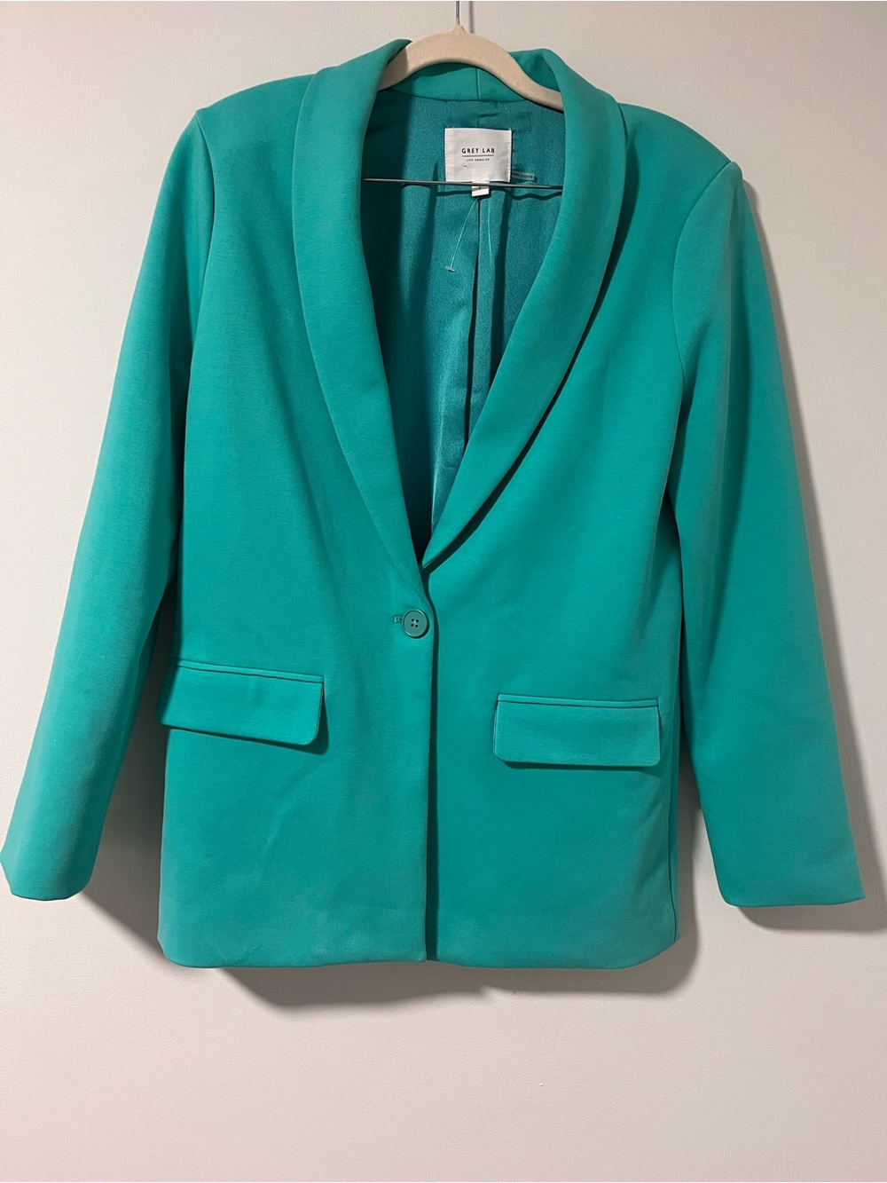GREY LAB Teal Single-Button Shawl Collar Blazer NWOT